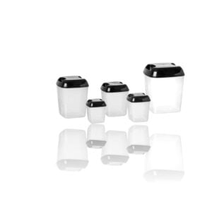 POTE MANTIMENTO QUADRADO C/ 05PÇS TRANSPARENTE (3JGS)-PLASNEW