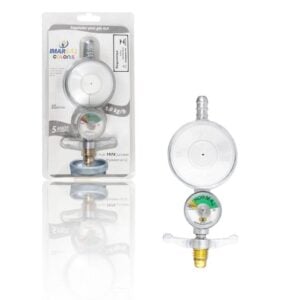 REGULADOR DE GÁS BRANCO 1KG/H C/MANÔMETRO (6PÇS)-ARIM