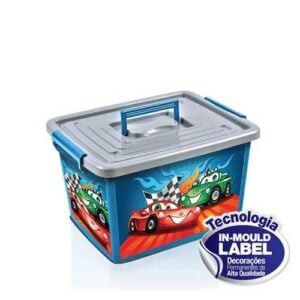 CONTAINER ORG. 30L LABEL AZUL (3 PÇs) – ARQPLAST [25245]