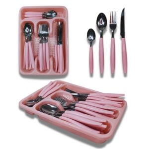 JG.TALHERES ROSA 24UN C/PORTA TALHER BERLIM (3PÇS)-INGA