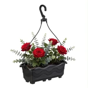 FLOREIRA DE PENDURAR PRETA 1,5LTS (12PÇS)-INJEPLASTEC
