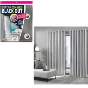 CORTINA BLACKOUT VARÃO 1 PEÇA C/ILHÓS (3PÇS)-PLASTLEO