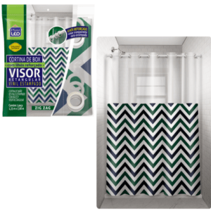 CORTINA BOX VINIL VISOR RETANG.ESTAMPADA C/ILHÓS SORTIDA (6PÇS)-PLASTLEO