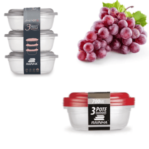 CJ.3 POTES 700ML RED.TRANSPARENTE (12CJS)-PLÁSTICOS RAINHA