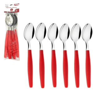 JOGO COLHERES RIO C/6PÇS VERMELHO (12PCT)-WELLMIX