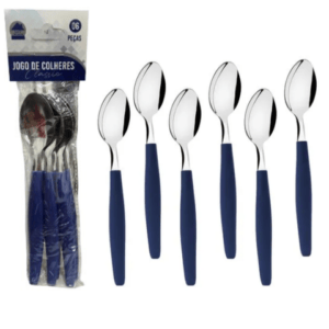 JG DE COLHERES C/6PÇS AZUL MARINHO CLASSIC (12PCT)-LET ÚTIL