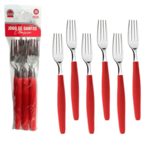 JG DE GARFOS C/6PÇS VERMELHO CLASSIC (12PCT)-LET ÚTIL