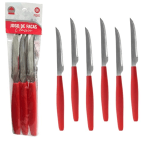 JG DE FACAS C/6PÇS VERMELHO CLASSIC (12PCT)-LET ÚTIL