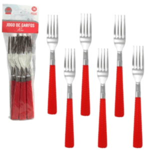 JG DE GARFOS C/6PÇS VERMELHO RIO (12PCT)-LET ÚTIL