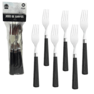 JG DE GARFOS C/6PÇS PRETO RIO (12PCT)-LET ÚTIL