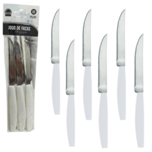 JG DE FACAS C/6PÇS BRANCO CLASSIC (12PCT)-LET ÚTIL