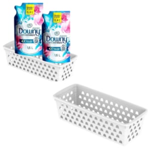 CESTO MULTIUSO RETANGULAR COMPRIDO BRANCO (12PÇS)-UNINJET