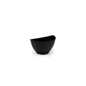 VASINHO DE PAREDE RATTAN PRETO (12PÇS)-INJEPLASTEC