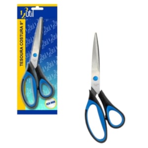 TESOURA METAL PONTA FINA CB PLÁSTICO 9″ (12PÇS)-123ÚTIL