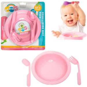 KIT REFEIÇÃO ROSA 3PÇS (12KITS)-NEW BABY