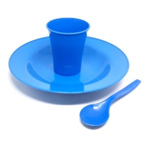 KIT INFANTIL 3PÇS(PRATO+COPO+COLHER) (12KITS)-MEGAPLAST