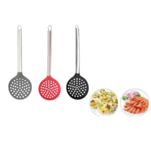 ESCUMADEIRA SILICONE C/CABO INOX 33CM (12PÇS)-TOP ÚTIL