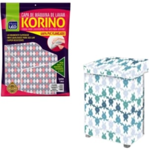 CAPA DE MÁQUINA LAVAR FLANELADA KORINO ESTAMPADA P (6PÇS)-PLASTLEO