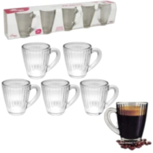JG.XÍCARAS DE VIDRO P/CAFÉ 90ML PRINCE LINES C/5 (6JGS)-INGA