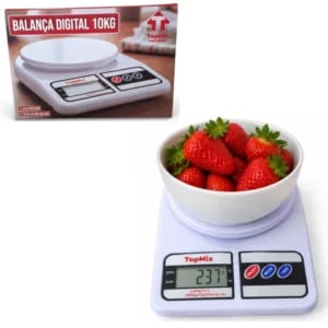 BALANÇA DE COZINHA 10KG DIGITAL 20CM X14CM (6PÇS)-TOP
