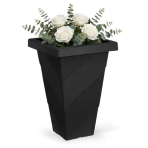 VASO ROMA QUADRADO GRANDE PRETO 20,0LTS (3PÇS)-INJEPLASTEC