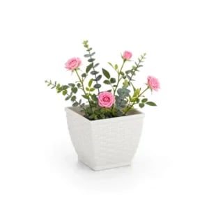 VASO CACHEPO RATTAN M2 QUAD.BRANCO (12PÇS)-INJEPLASTEC