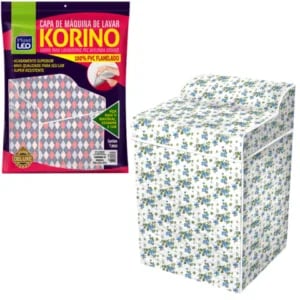 CAPA DE MÁQUINA LAVAR FLANELADA KORINO ESTAMPADA M (6PÇS)-PLASTLEO