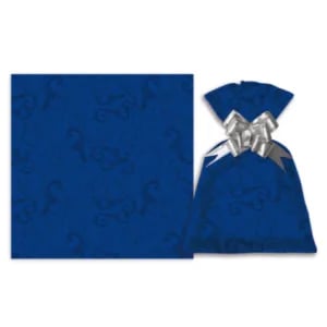 SAQ. P/PRESENTE 30X45 C/50UN ARABESCO BLUE METALIZADO-GALA