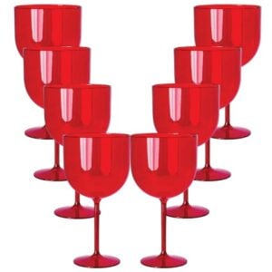 TAÇA GIN 500ML VERMELHO (12PÇS)-OLDANIPLAST