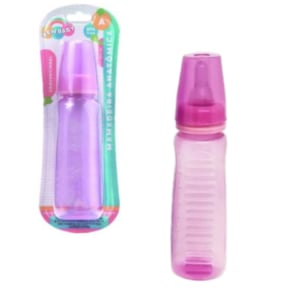 MAMADEIRA ANATÔMICA 270ML CONVENCIONAL PVC ROSA (12PÇS)-NEW BABY
