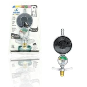REGULADOR DE GÁS PRETO 1KG/H C/MANÔMETRO (6PÇS)-ARIM