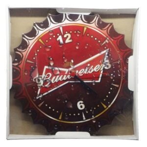 RELÓGIO RED. TAMPA BUDWEISER (3 PÇs) – ECOMIX [5295]