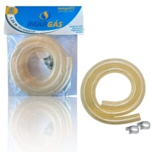 KIT MANGUEIRA P/GÁS GPL DE 1,25M C/ABRAÇADEIRA (12PÇS)-ARIM