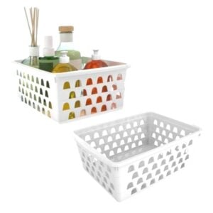 CESTO MULTIUSO EXTRA GRANDE RETANGULAR ALTO BRANCO (12PÇS)-UNINJET