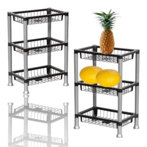 FRUTEIRA 3 ANDARES RETANGULAR PRETO (4PÇS)-PLASNEW