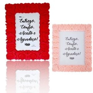 PORTA RETRATO PLÁSTICO FLOR 10X15CM (12PÇS)-JAVICK