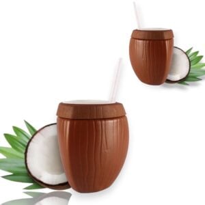 COPO COCO MARROM C/CANUDO 850ML (6PÇS)-INJETEMP