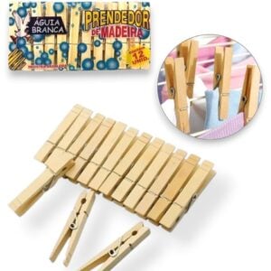 PRENDEDOR DE MADEIRA C/12 CX50-AGUIA BRANCA