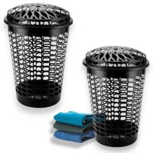 CESTO TELADO C/TP 56LTS PRETO (6PÇS)-PLASNEW