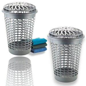 CESTO TELADO C/TP 56LTS CINZA (6PÇS)-PLASNEW