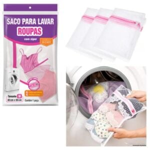 SACO P/LAVAR ROUPAS M PREMIUM HOME (12PÇS)-PLASTLEO