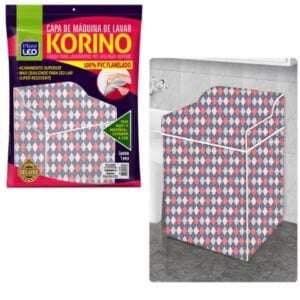 CAPA DE MAQ.LAVAR FLANELADA KORINO ESTAMPADA GG (6PÇS)-PLASTLEO