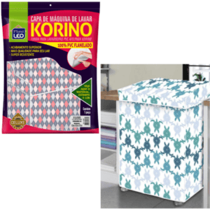 CAPA DE MAQ.LAVAR FLANELADA KORINO ESTAMPADA P (6PÇS)-PLASTLEO