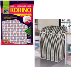 CAPA DE MAQ.LAVAR FLANELADA KORINO ESTAMPADA M (6PÇS)-PLASTLEO