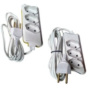 EXTENSÃO 3MTS MULTIUSO CB PP 2P BRANCA (12PÇS)-COMPOLUX