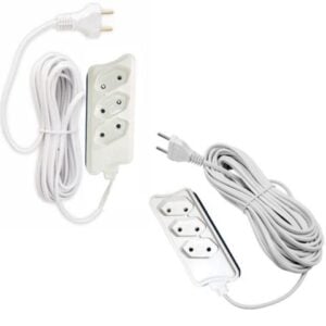 EXTENSÃO 5MTS MULTIUSO CB PP 2P BRANCA (12PÇS)-COMPOLUX