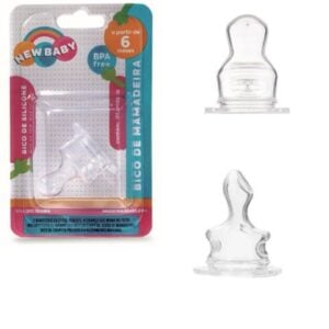 BICO PARA MAMADEIRA SILICONE ASSIMÉTRICO (24PÇS)-NEW BABY