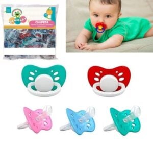 CHUPETA BORBOLETA DECORADA SILICONE ORTO C/25PÇS (2PCT)-NEW BABY