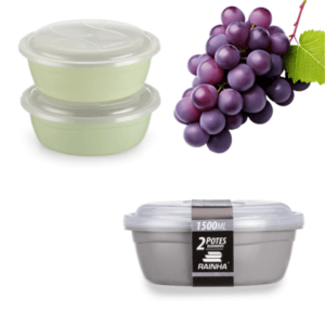 CJ.2 POTES 1500ML RED.COLORIDA (12PÇS)-PLÁSTICOS RAINHA