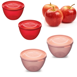 CJ. BOWL PEQUENO C/TAMPA HERMÉTICA 800ML 2PÇS (12CJS)-PLÁSTICOS RAINHA